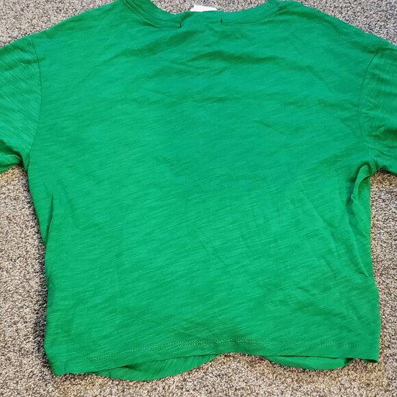 Sanctuary Twist Front Cropped Shirt Green Small New - Picture 4 of 4